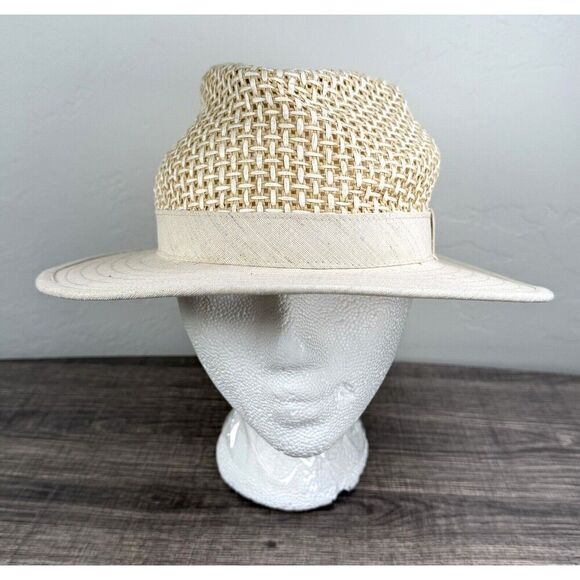 Henschel Hat Co Adult Size Medium Aussie Breezer Beige Tan USA Made Vintage - Picture 4 of 7